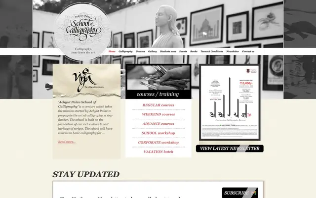 Achyut Palav School of Calligraphy — before redesign
